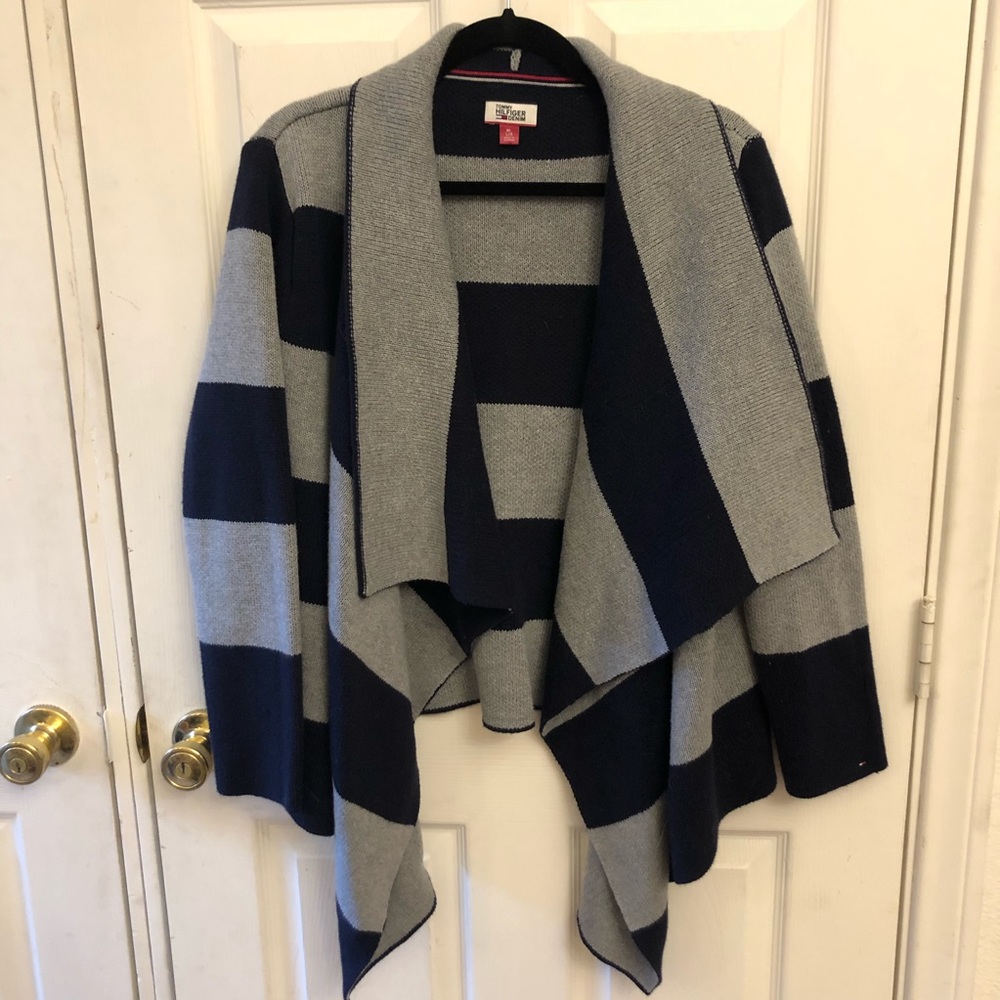 Tommy Hilfiger Navy/Grey Cardigan SZ. M/L